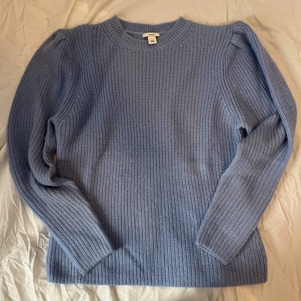 Lewit Cashmere Blue Knit Sweater